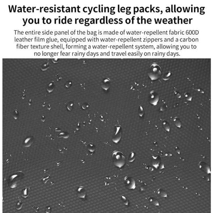Ghost Racing Water Repellent Motorcycle Leg Bag For Daily Rides - water-repellent 600D Oxford fabric with raindrops, compact leg pack for commuting