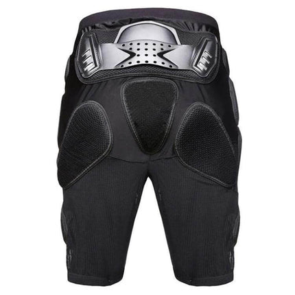 Ghost Racing Off-Road Motorcycle Hip Armor Pants for Everyday Riding - black protective hip armor shorts with impact-absorbing panels