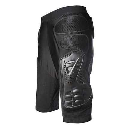 Ghost Racing Off-Road Motorcycle Hip Armor Pants for Everyday Riding - black protective hip armor shorts with breathable panels and impact-absorbing pads