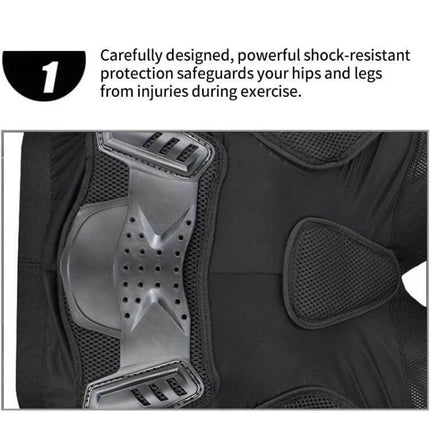 Ghost Racing Off-Road Motorcycle Hip Armor Pants for Everyday Riding showing impact-resistant hip panels and breathable mesh protection