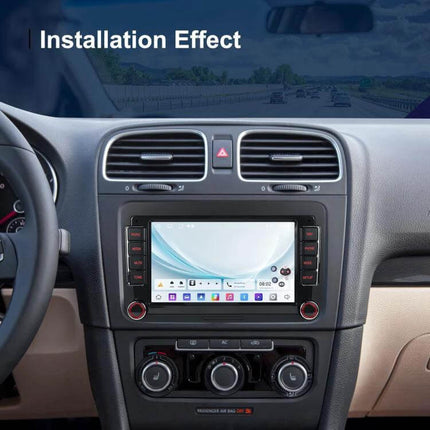 Volkswagen Android Car Navigation with 9-Inch Screen installed in VW dashboard showing 9-inch touch display and controls