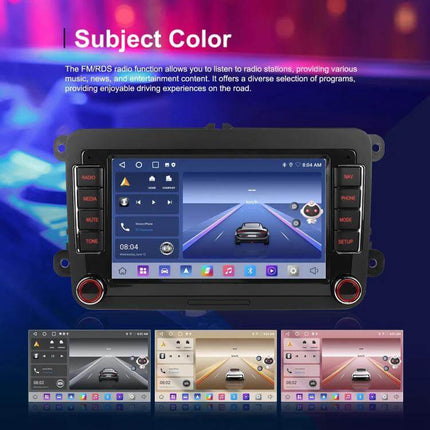 Volkswagen Android Car Navigation with 9-Inch Screen showing 9-inch touchscreen interface with navigation and app icons