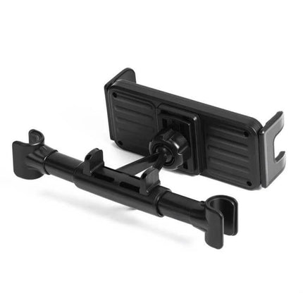 Car Headrest Phone and Tablet Holder 360 Degree Rotation - black adjustable rear-seat mount for phones and tablets 13.5–24 cm