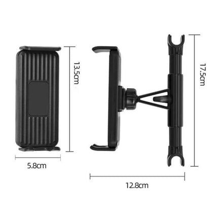 Car Headrest Phone and Tablet Holder 360 Degree Rotation rear-seat adjustable mount fits 13.5–24cm devices, 360° swivel for video, navigation and hands-free use