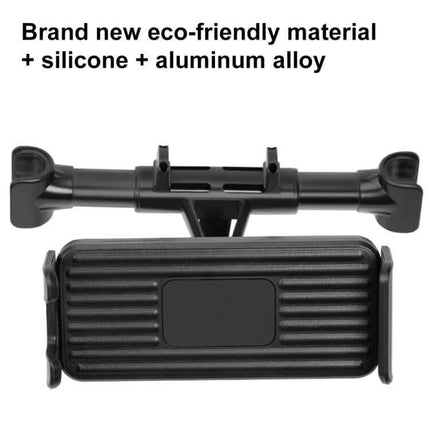 Car Headrest Phone and Tablet Holder 360 Degree Rotation - black silicone and aluminum alloy adjustable rear-seat mount for phones and tablets