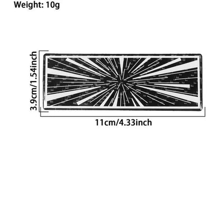 Carbon Fiber Decorative Sticker for Car Tail Design - rectangular 11cm x 3.9cm carbon fiber tail decal with starburst pattern