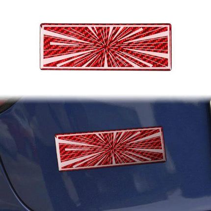 Carbon Fiber Decorative Sticker for Car Tail Design - red rectangular carbon fiber tail decal for easy tool-free application