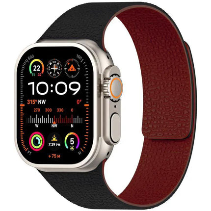 Litchi Texture Magnetic Silicone Apple Watch Band 38-49mm