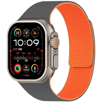 Litchi Texture Magnetic Silicone Apple Watch Band 38-49mm