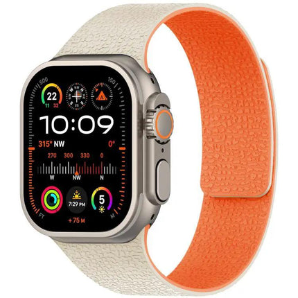 Litchi Texture Magnetic Silicone Apple Watch Band 38-49mm