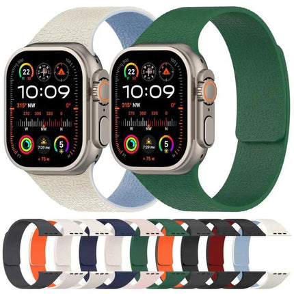 Litchi Texture Magnetic Silicone Apple Watch Band 38-49mm