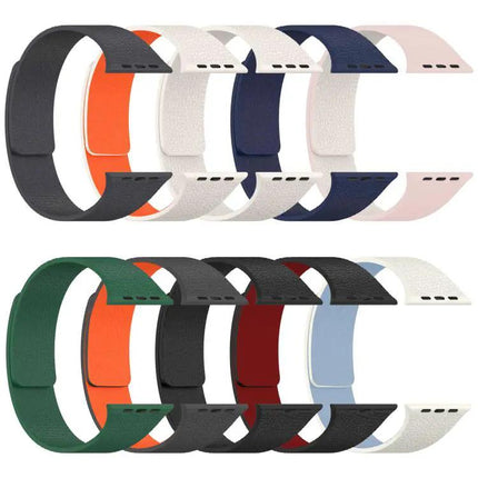 Litchi Texture Magnetic Silicone Apple Watch Band 38-49mm