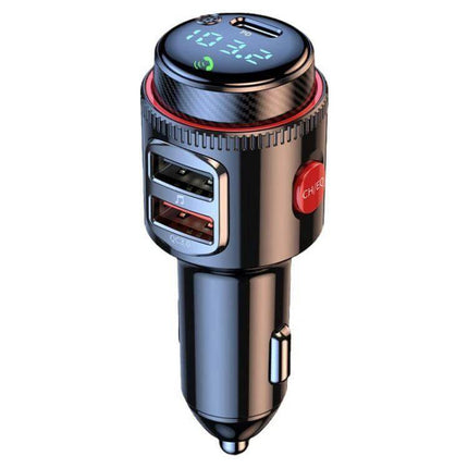 Car FM Transmitter With Fast Charging For In Car Music And Calls - Bluetooth 5.3 FM transmitter with CNC display, dual USB PD 30W charging and call control