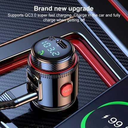 Car FM Transmitter With Fast Charging For In Car Music And Calls - Bluetooth 5.3 FM transmitter with CNC display, PD 30W fast charging and CVC noise reduction