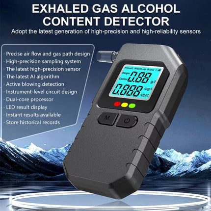 Compact Digital Alcohol Breath Tester for Personal Safety - portable ABS breathalyzer with LED display for quick sobriety checks