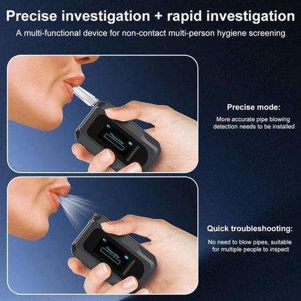 Portable Breath Alcohol Tester for Everyday Personal Use - compact handheld device showing direct blow and non-contact breath testing modes