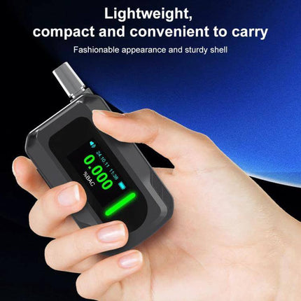 Portable Breath Alcohol Tester for Everyday Personal Use - compact handheld BAC breathalyzer with digital display showing 0.000