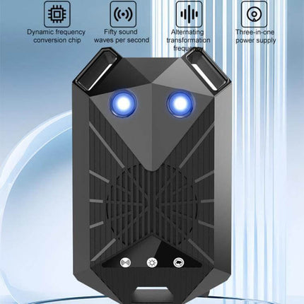 Intelligent Car Ultrasonic Mouse Repeller For Deterring Mice In Cars compact black ABS ultrasonic device with flashing indicator and vents