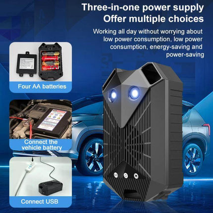 Intelligent Car Ultrasonic Mouse Repeller For Deterring Mice In Cars - compact ABS ultrasonic device for cars, garages, USB/AA/battery power, flashing indicator