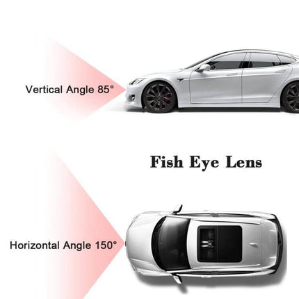 Car Front View Camera for Toyota Lingfang 2020-2023 showing fish-eye lens with 85° vertical and 150° horizontal coverage