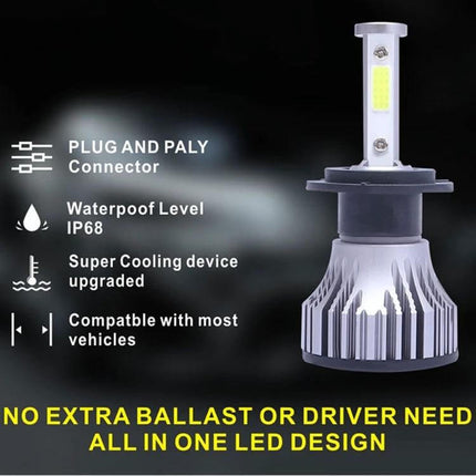 Car LED Headlight And Fog Light For Everyday Driving IP68 compact plug-and-play LED bulb with IP68 waterproof housing and cooling fins