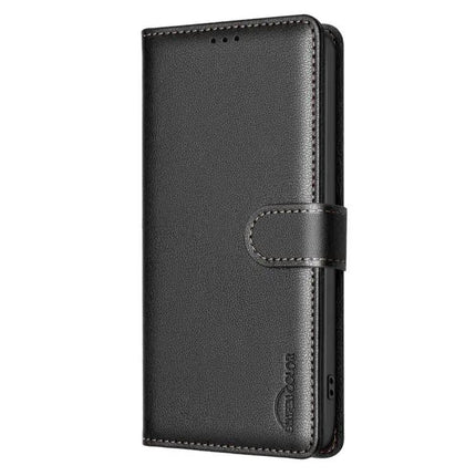 RFID Anti-Theft Litchi Leather Wallet Case For Galaxy S25 FE