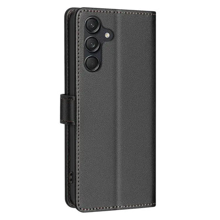 RFID Anti-Theft Litchi Leather Wallet Case For Galaxy S25 FE