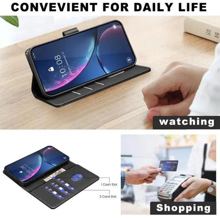 RFID Anti-Theft Litchi Leather Wallet Case For Galaxy S25 FE