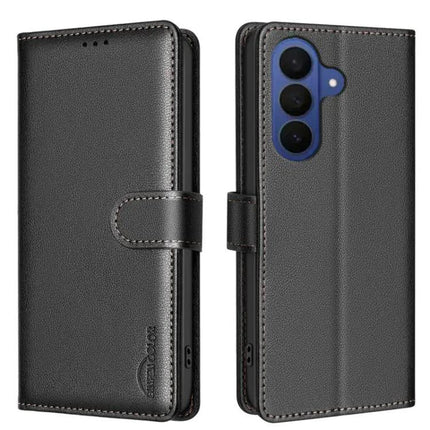 Litchi Texture RFID PU Leather Wallet Case for Galaxy S26