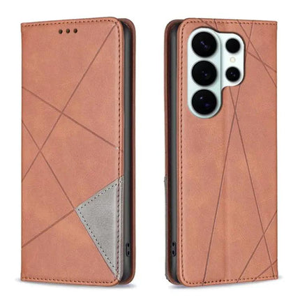 Rhombus Texture Magnetic PU Leather Phone Case Galaxy S26