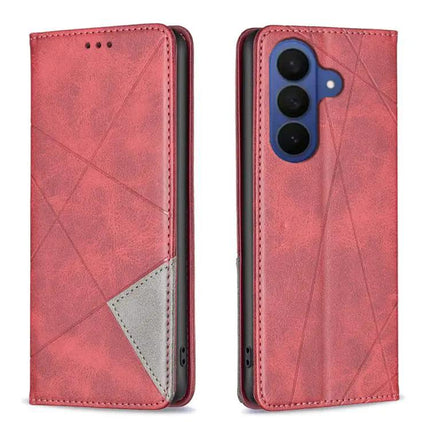 Rhombus Texture Magnetic PU Leather Phone Case Galaxy S26