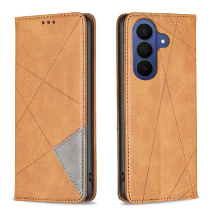 Rhombus Texture Magnetic PU Leather Phone Case Galaxy S26