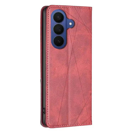 Rhombus Texture Magnetic PU Leather Phone Case Galaxy S26