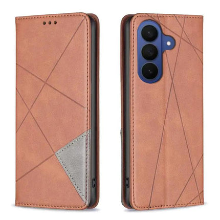 Rhombus Texture Magnetic PU Leather Phone Case Galaxy S26
