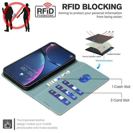 RFID Blocking PU Leather Wallet Case For Samsung S25 FE 5G