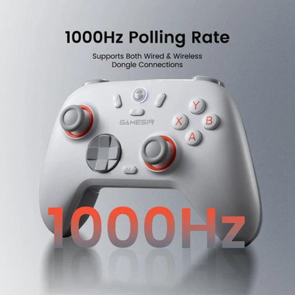 GameSir Controller for Everyday Gaming on PC and Mobile showing white controller with 1000Hz polling rate text