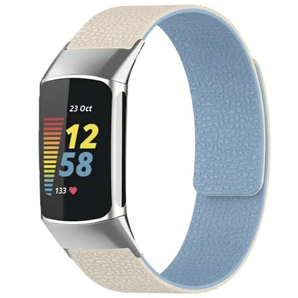 Xdfind Litchi Magnetic Silicone Band For Fitbit Charge 5/6
