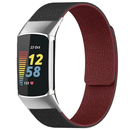 Xdfind Litchi Magnetic Silicone Band For Fitbit Charge 5/6