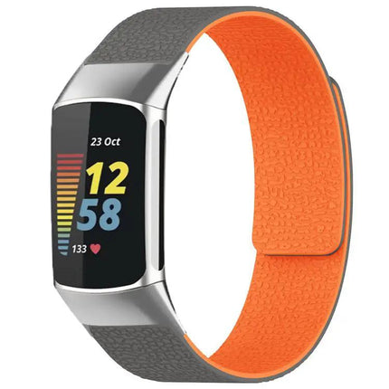 Xdfind Litchi Magnetic Silicone Band For Fitbit Charge 5/6