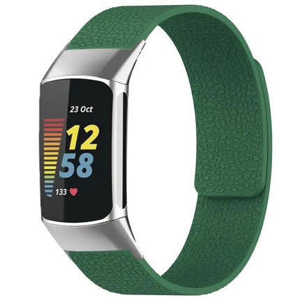Xdfind Litchi Magnetic Silicone Band For Fitbit Charge 5/6