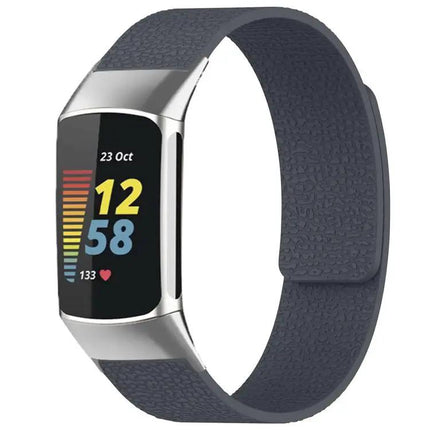 Xdfind Litchi Magnetic Silicone Band For Fitbit Charge 5/6