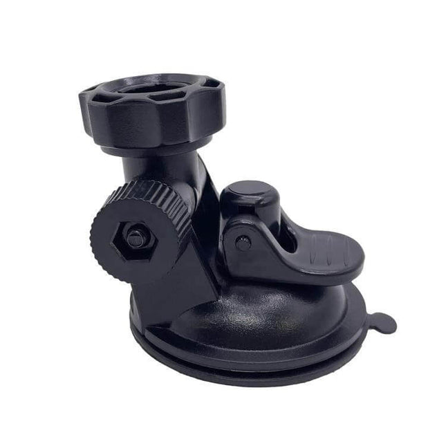Suction Cup Bracket for Camera Mounting on Glass Surfaces – compact black suction mount for cameras, webcams and GPS on vehicle windows