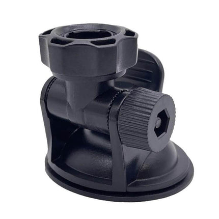 Suction Cup Bracket for Camera Mounting on Glass Surfaces shown in durable black plastic with adjustable knob and suction base