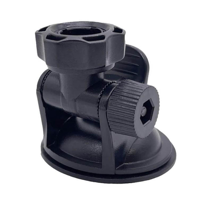 Suction Cup Bracket for Camera Mounting on Glass Surfaces — compact black suction mount with adjustable knurled knob for cameras and webcams