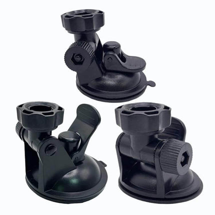 Suction Cup Bracket for Camera Mounting on Glass Surfaces compact black mount for cameras on vehicle windows and glass doors