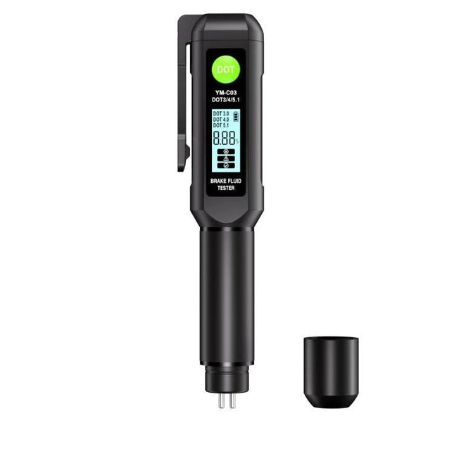 A Simple Tool for Checking Brake Fluid in Vehicle Maintenance - handheld brake fluid tester with metal probe and LCD display