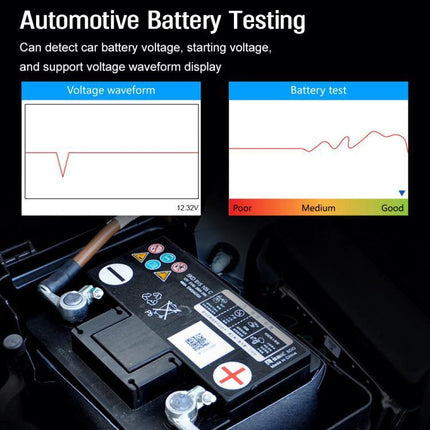 Compact Scanner for Routine Car Checks During Daily Drives monitoring car battery voltage and waveform from OBD2 during commute