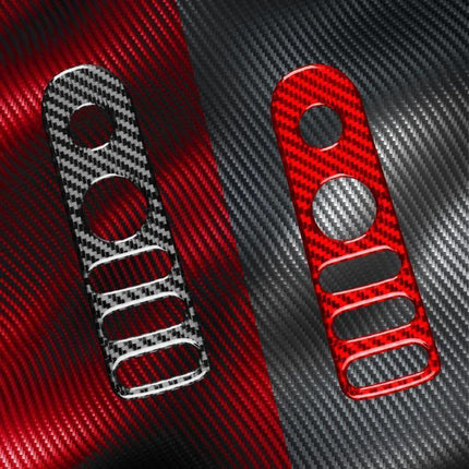 Carbon Fiber Rear Mirror Switch Frame Sticker for Seat Leon - carbon fiber weave trim protector for rear mirror switch (black and red options)