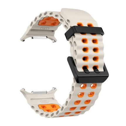 XDfind Silicone Watch Band Black Dual-Row Hole For Galaxy