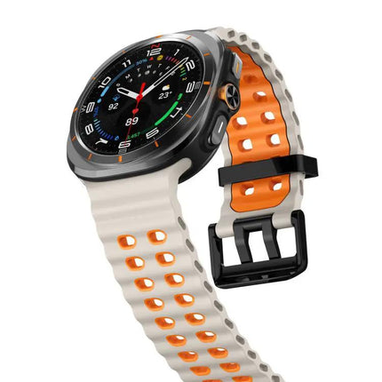 XDfind Silicone Watch Band Black Dual-Row Hole For Galaxy